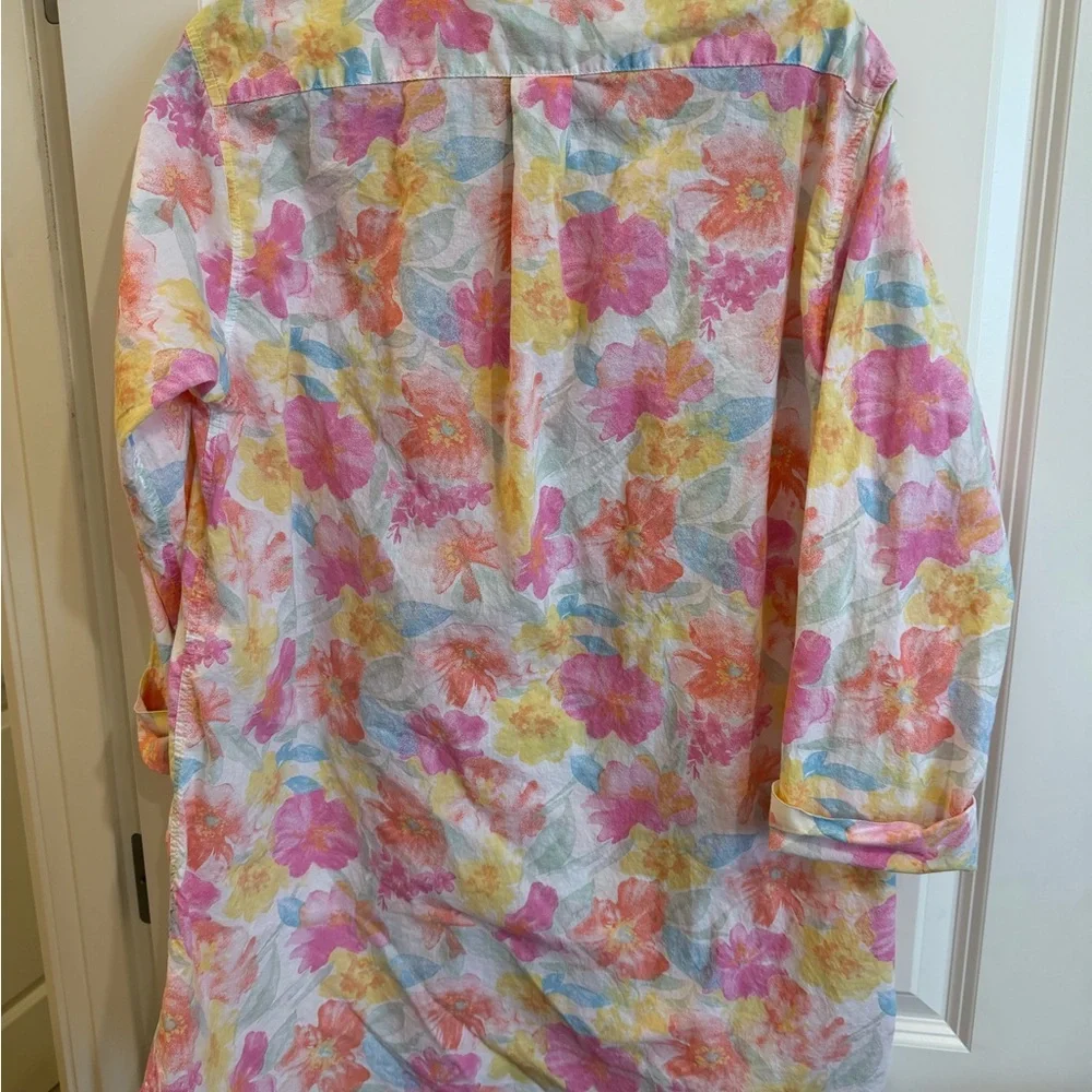 Lauren Ralph Lauren button down long line night shirt.
